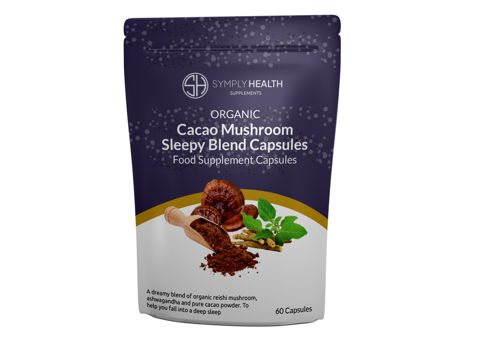 Cacao Mushroom Sleepy Blend Capsules front